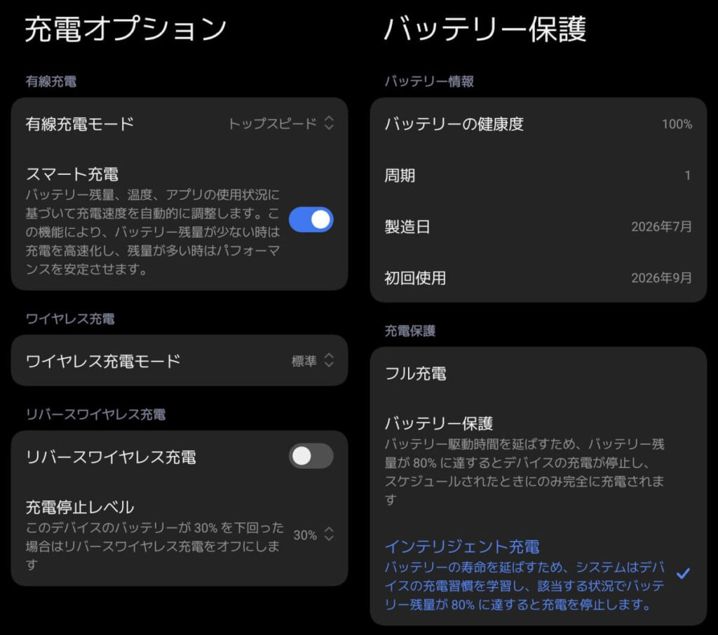 充電オプション